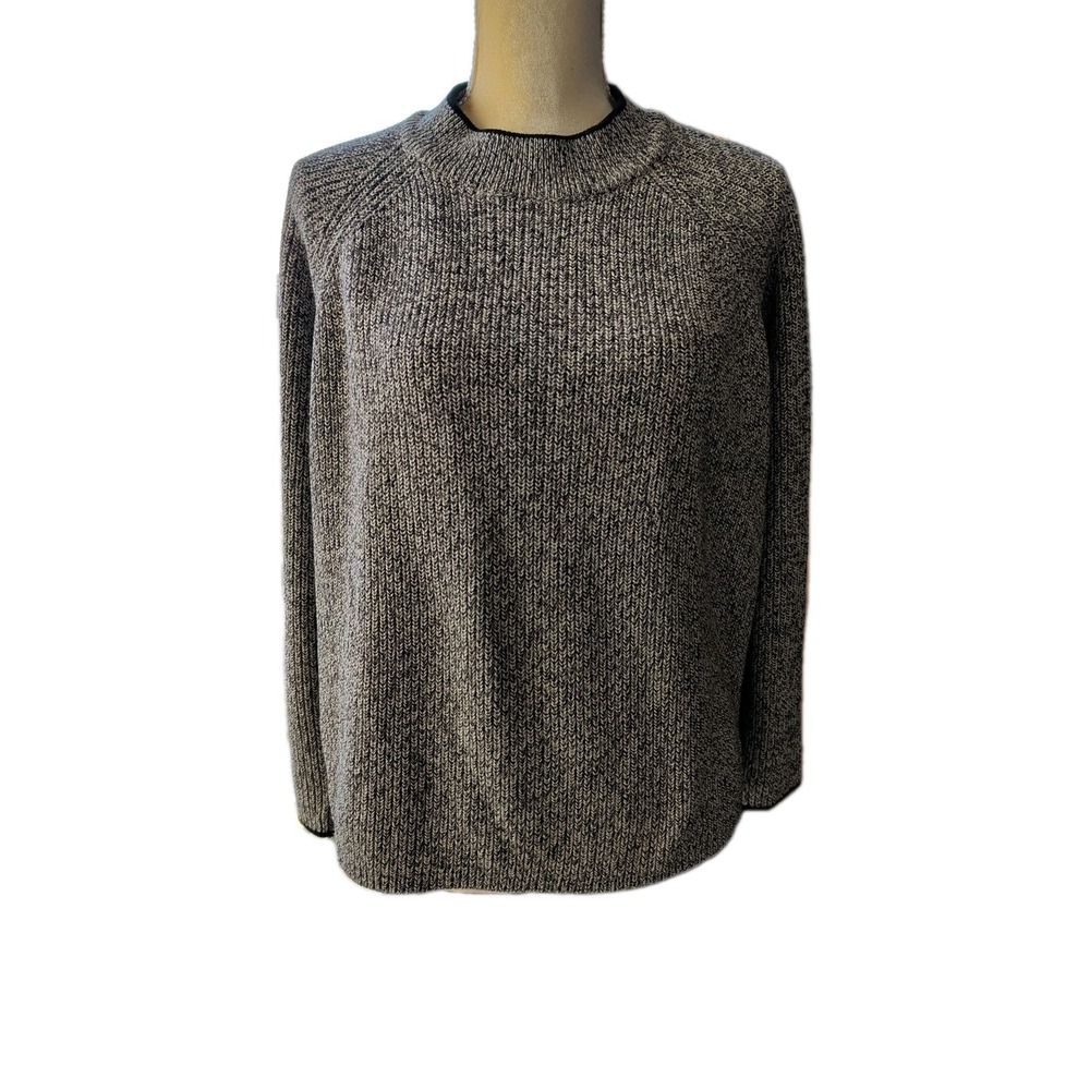 H&M Basic Women XL Black & White Sweater Long Sleeves 50% Cotton 50% Acrylic‎